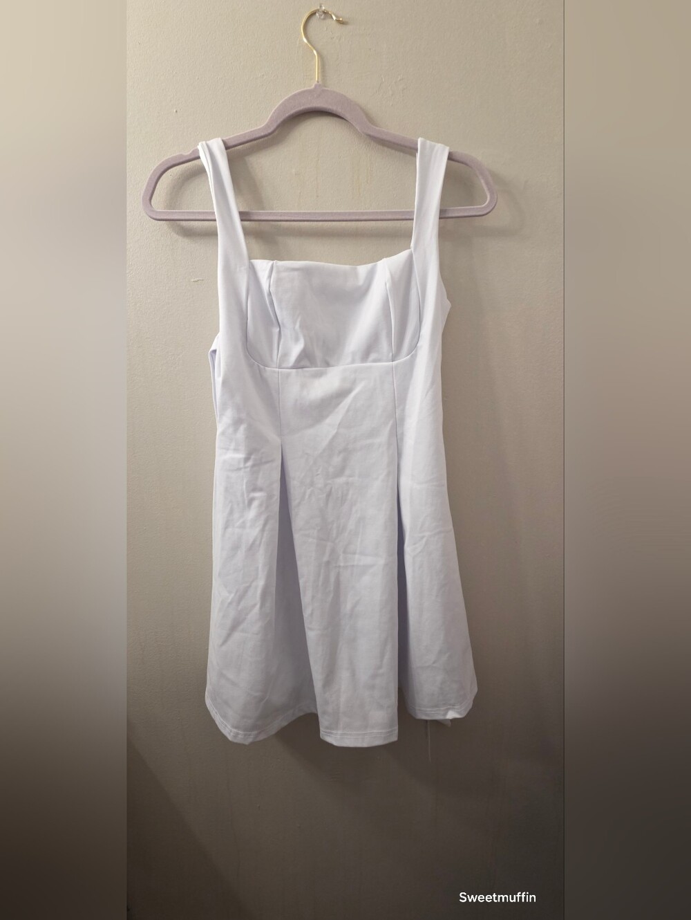 White Square-Neck Mini Dress NWT Size small